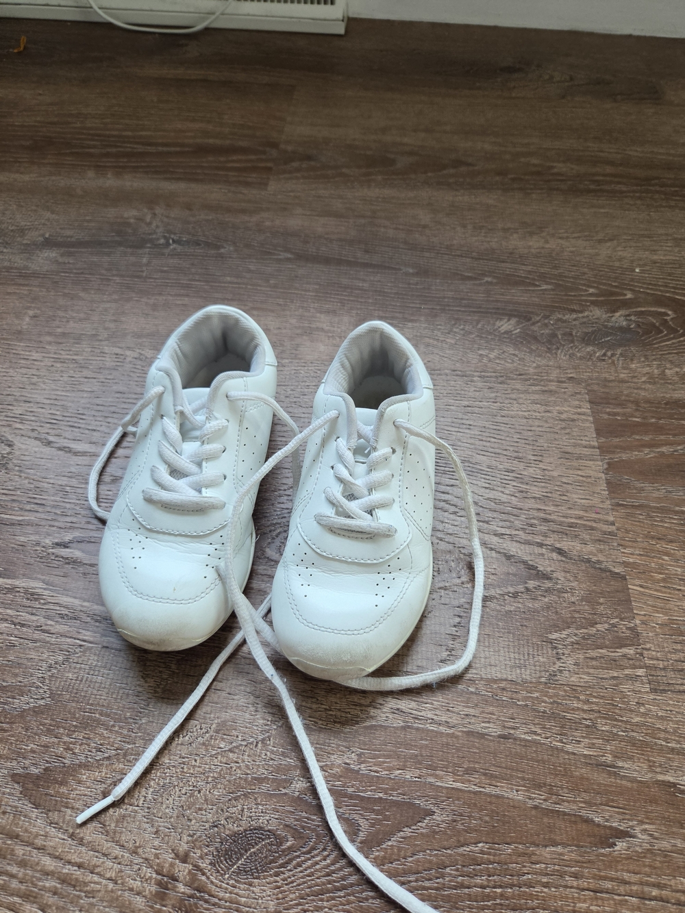 Kids Cheer Shoes-White Lace-Up Sneakers